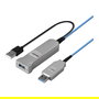 LINDY Cable USB 3.0 43345 de 30 m Fibra óptica 5 Gbit/s, USB A Macho a 2x USB A (Macho/Hembra), Azul/Plata