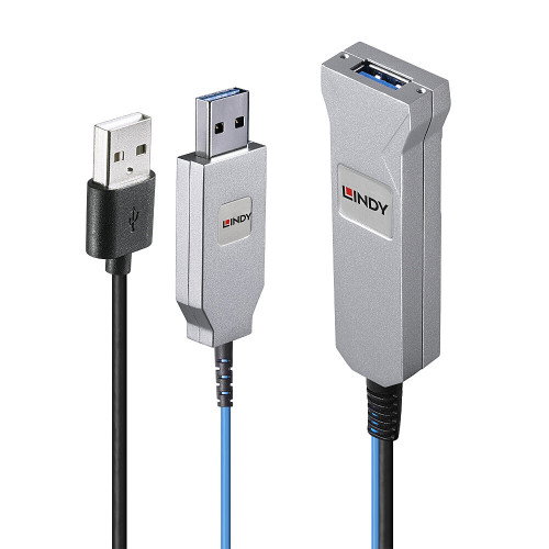 Lindy Cable USB de Fibra Óptica 30 m USB 3.2 Gen 1 (3.1 Gen 1) Azul/Plata Lindy Cable USB de Fibra Óptica 30 m USB 3.2 Gen 1 (3.1 Gen 1) Azul/Plata