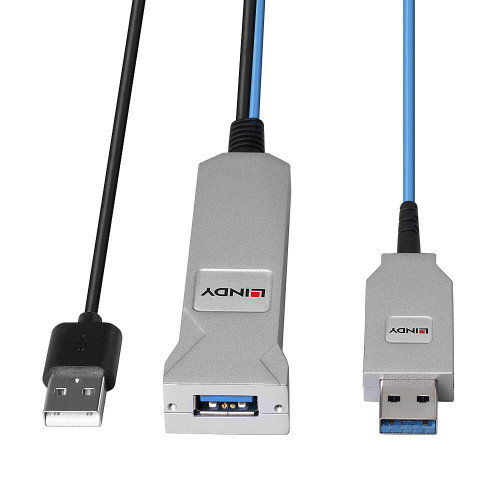 Lindy Cable USB de Fibra Óptica 30 m USB 3.2 Gen 1 (3.1 Gen 1) Azul/Plata Lindy Cable USB de Fibra Óptica 30 m USB 3.2 Gen 1 (3.1 Gen 1) Azul/Plata