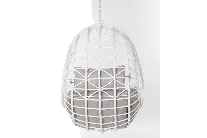 DKD Home Decor Sillón Colgante Terraza Y Jardín Blanco Gris 70 x 110 x 90 cm