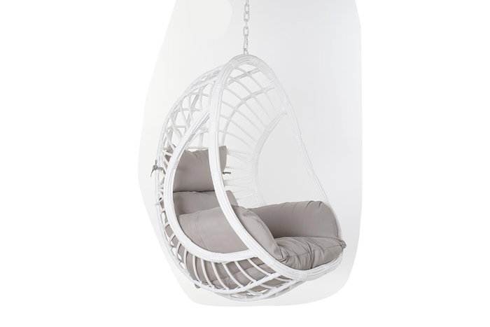 DKD Home Decor Sillón Colgante Terraza Y Jardín Blanco Gris 70 x 110 x 90 cm