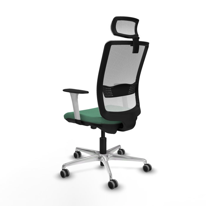 PIQUERAS Y CRESPO Silla de oficina Haches con mecanismo Sincro/Traslack Verde esmeralda y Blanco PIQUERAS Y CRESPO Silla de oficina Haches con mecanismo Sincro/Traslack Verde esmeralda y Blanco