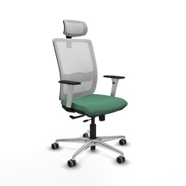 PIQUERAS Y CRESPO Silla de oficina Haches con mecanismo Sincro/Traslack Verde esmeralda y Blanco