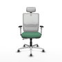 PIQUERAS Y CRESPO Silla de oficina Haches con mecanismo Sincro/Traslack Verde esmeralda y Blanco