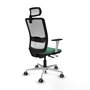 PIQUERAS Y CRESPO Silla de oficina Haches con mecanismo Sincro/Traslack Verde esmeralda y Blanco