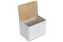 DKD Home Decor Salero de Metal y Bambú Blanco Roto