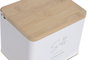 DKD Home Decor Salero de Metal y Bambú Blanco Roto