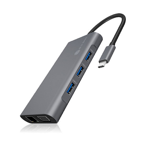 ICY BOX IB-DK4040-CPD Docking Station USB-C 10-in-1 PD 100W Antracita, Negro
