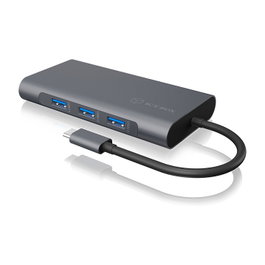 ICY BOX IB-DK4040-CPD Docking Station USB-C 10-in-1 PD 100W Antracita, Negro