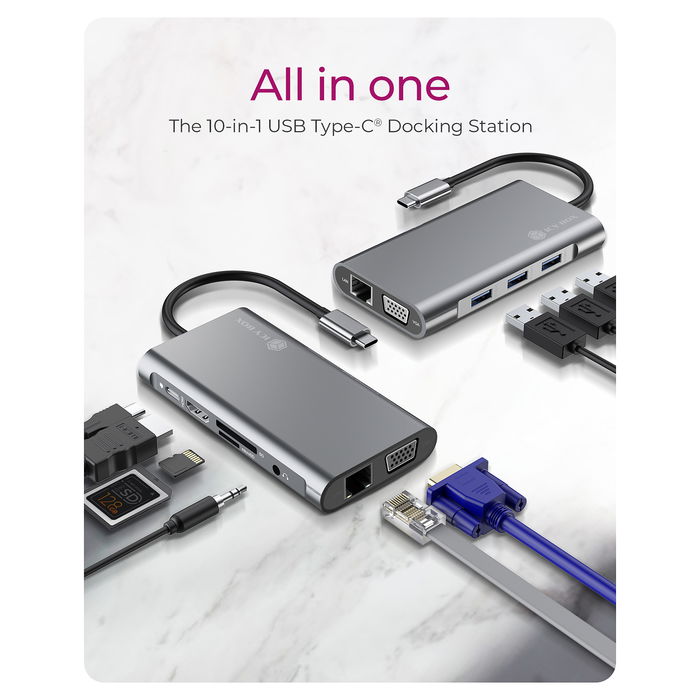 ICY BOX IB-DK4040-CPD DockingStation USB-C 10-en-1 PD 100W