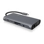 ICY BOX IB-DK4040-CPD Docking Station USB-C 10-in-1 PD 100W Antracita, Negro