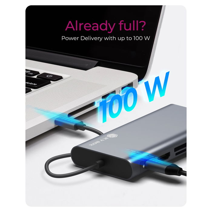 ICY BOX IB-DK4040-CPD DockingStation USB-C 10-en-1 PD 100W