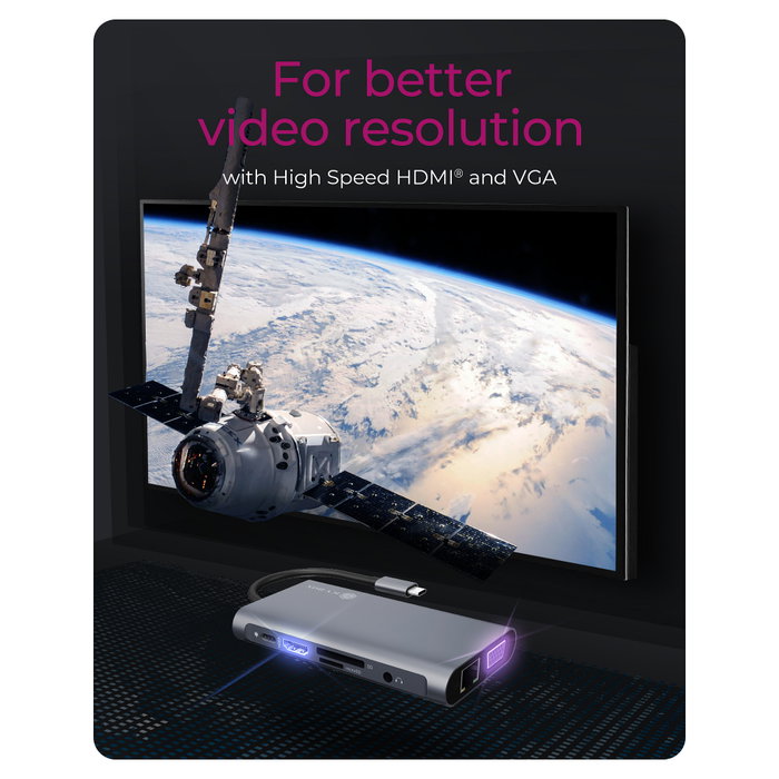 ICY BOX IB-DK4040-CPD Docking Station USB-C 10-in-1 PD 100W Antracita, Negro