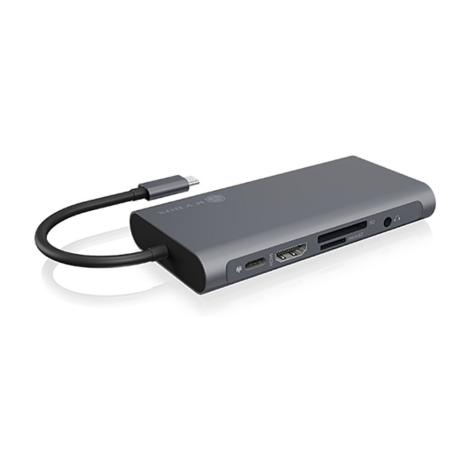 ICY BOX IB-DK4040-CPD Docking Station USB-C 10-in-1 PD 100W Antracita, Negro
