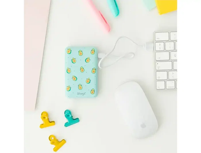 Wondee Bateria Externa 5.000 mAh Aguacates, Bateria Auxiliar Compacta y Ligera para Smartphone