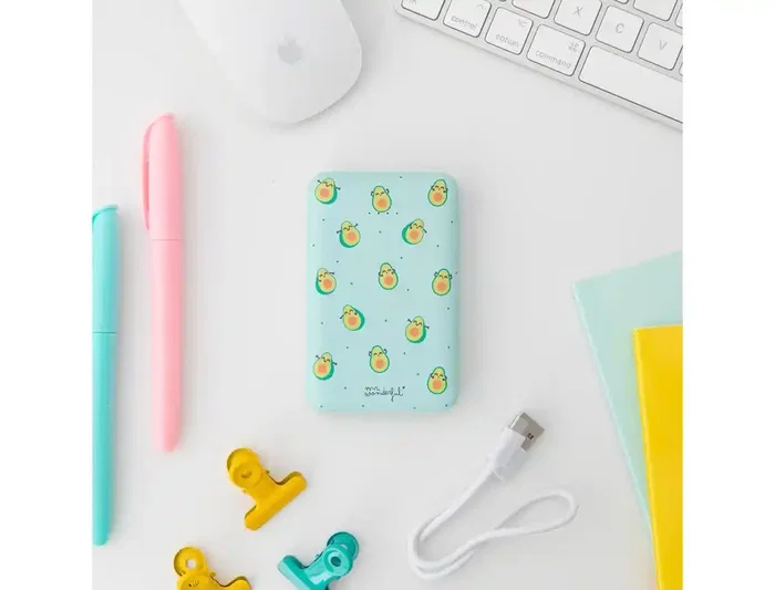 Wondee Bateria Externa 5.000 mAh Aguacates, Bateria Auxiliar Compacta y Ligera para Smartphone