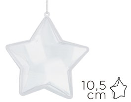 Innspiro Pack de 12 estrellas de 5 puntas de plástico transparente de 10.5 cm