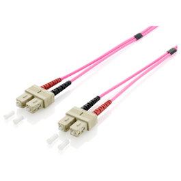 EQUIP Cable de Fibra Óptica Patchcord LWL SC/SC Multimodo OM4 0.5m Duplex Violeta LSZH, Ref: 255529