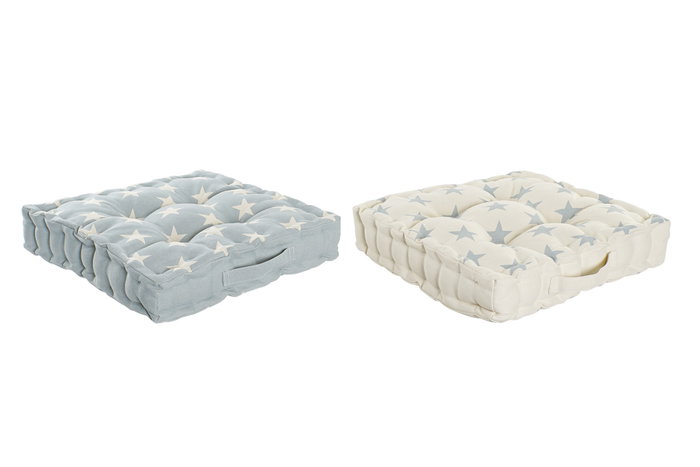 DKD Home Decor Cojín de Suelo Algodón Estrellas Surtido 2 unidades