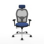 PIQUERAS Y CRESPO Silla de oficina Jorquera con mecanismo Sincro/Traslack, Azul marino y Gris