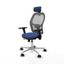 PIQUERAS Y CRESPO Silla de oficina Jorquera con mecanismo Sincro/Traslack, Azul marino y Gris