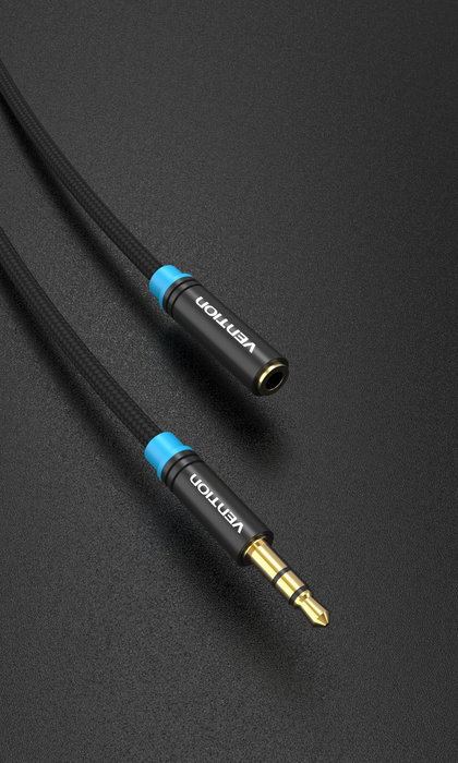 Vention Cable de Audio Estéreo 3.5mm Macho a 3.5mm Hembra 5m Negro