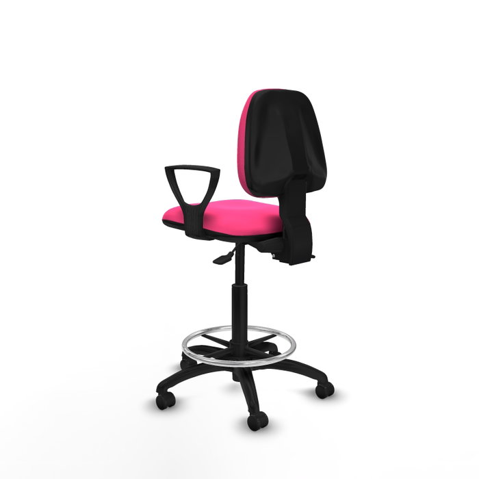 PIQUERAS Y CRESPO Taburete Isso AS similpiel rosa con brazos fijos PIQUERAS Y CRESPO Taburete Isso AS similpiel rosa con brazos fijos