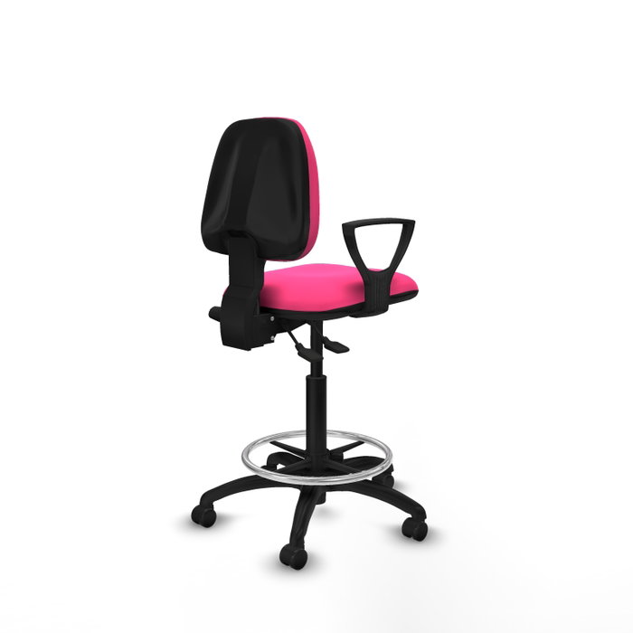 PIQUERAS Y CRESPO Taburete Isso AS similpiel rosa con brazos fijos PIQUERAS Y CRESPO Taburete Isso AS similpiel rosa con brazos fijos