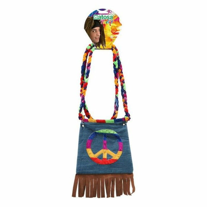 Solapa de Bolso Hippy con Flecos Multicolor para Festivales y Fiestas Bohemio Años 60 - Accesorio Adulto Solapa de Bolso Hippy con Flecos Multicolor para Festivales y Fiestas Bohemio Años 60 - Accesorio Adulto