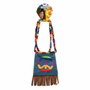 Solapa de Bolso Hippy con Flecos Multicolor para Festivales y Fiestas Bohemio Años 60 - Accesorio Adulto
