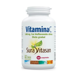 Sura Vitasan Vitamina C 1000 mg 60 cápsulas con bioflavonoides y escaramujo