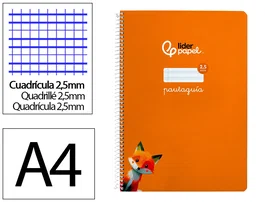 Liderpapel Cuaderno espiral Pautaguía A4 tapa dura naranja