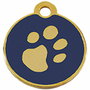 Placa identificativa para collar Imarc Circle Azul Dorado