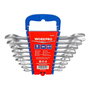 Workpro Juego de Llaves Fijas 9 Piezas Acero al Cromo-Vanadio Cromado Medidas Variadas