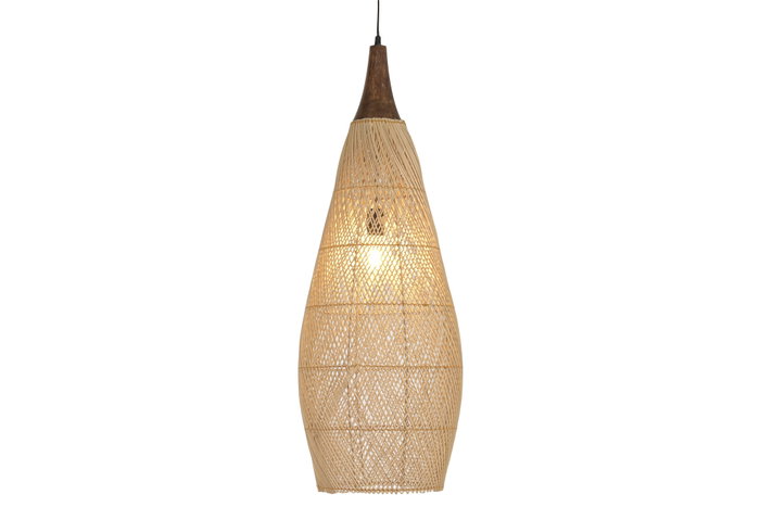 DKD Home Decor Lampara Techo Bambu Marron Claro 37x115x37 cm DKD Home Decor Lampara Techo Bambu Marron Claro 37x115x37 cm