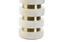 DKD Home Decor Lámpara Sobremesa Blanco Dorado Mármol Lino 38 x 72 x 38 cm