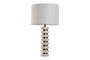 DKD Home Decor Lámpara Sobremesa Blanco Dorado Mármol Lino 38 x 72 x 38 cm