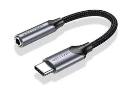 Vention BGMHF Conversor Jack 3.5mm Hembra a USB Tipo-C Macho 1m Gris