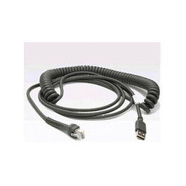 Zebra CBA-U43-S07ZAR Cable USB Blindado de 2,8 m con Conector de Alimentación de 12V