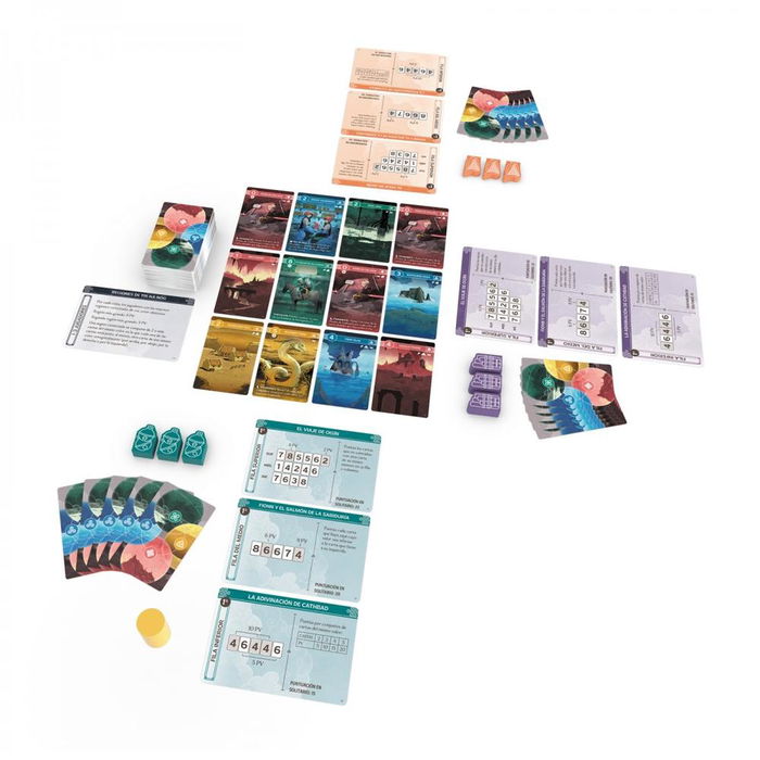 Devir | Túr na Nóg - Juego de Mesa Estratégico Familiar con Temática Celta | Alta Rejugabilidad, 5 Rondas, Construcción de Saga | Cartas Multicolor