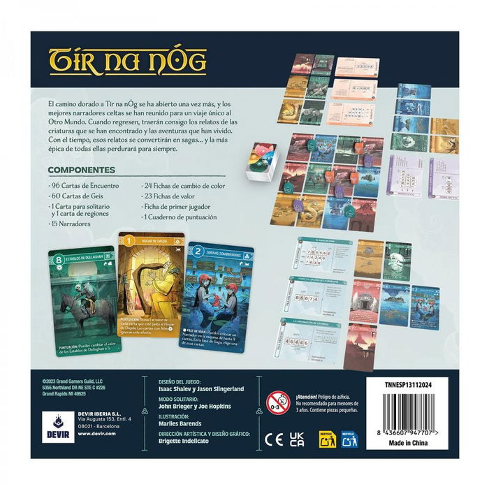 Devir | Túr na Nóg - Juego de Mesa Estratégico Familiar con Temática Celta | Alta Rejugabilidad, 5 Rondas, Construcción de Saga | Cartas Multicolor