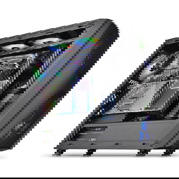 Thermaltake Commander C34 TG ARGB Black Midi Tower PC Negro con Ventana Lateral y Iluminación ARGB