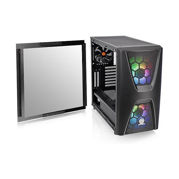 Thermaltake Commander C34 TG ARGB Black Midi Tower PC Negro con Ventana Lateral y Iluminación ARGB