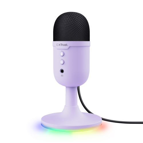 Trust Gaming GXT 234 Yunix Micrófono de superficie Lila/Púrpura con RGB USB-A/3.5mm Trust Gaming GXT 234 Yunix Micrófono de superficie Lila/Púrpura con RGB USB-A/3.5mm