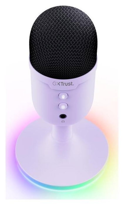 Trust Gaming GXT 234 Yunix Micrófono de superficie Lila/Púrpura con RGB USB-A/3.5mm Trust Gaming GXT 234 Yunix Micrófono de superficie Lila/Púrpura con RGB USB-A/3.5mm