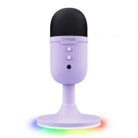Trust Gaming GXT 234 Yunix Micrófono USB Condensador Cardioide Iluminación RGB Lila