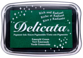 Tsukineko Almohadilla de Tinta Delicata Verde Esmeralda Metálica Brillante 95x65mm