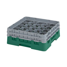 CAMBRO Cesta de lavado 20 comp. 2 alturas Verde Sherwood