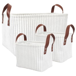 Home Deco Factory Juego De 3 Cestas Blancas Cocooning Scott