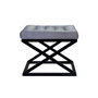 Atelier Del Sofa Pouffe Capraz Black Grey v2 Reposapiés Asiento Mesa Lateral Estructura Metal Tela Poliéster Babyface 50x42x40 cm